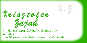 krisztofer zajak business card